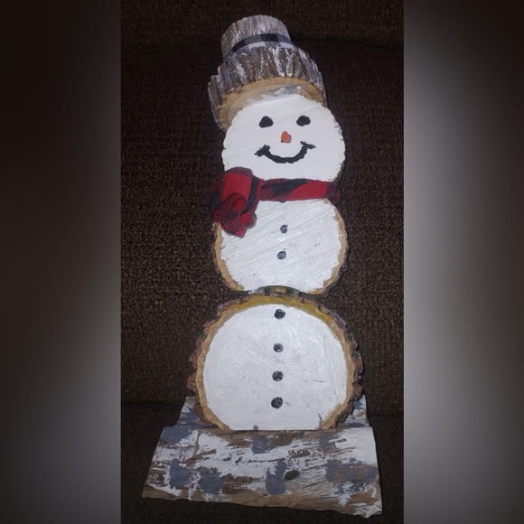 Handmade Hickory wood Snowman - Picture 4 of 4